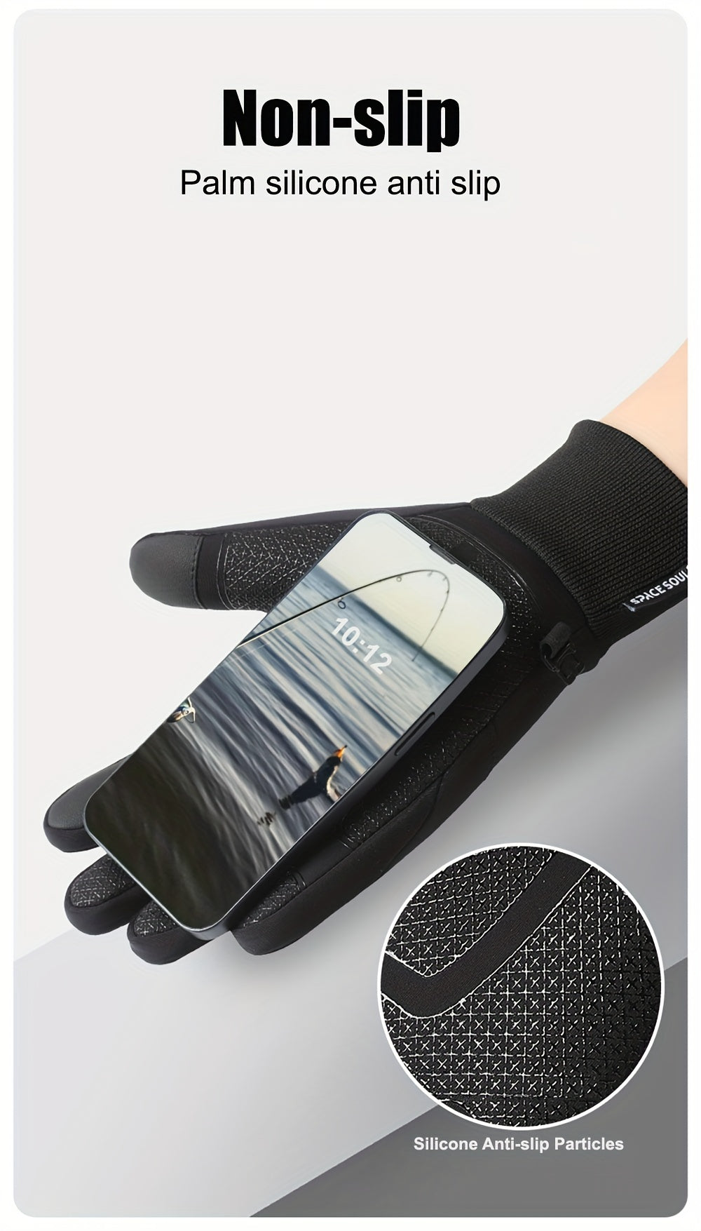 Gants tactiles coupe-vent thermiques en simili cuir, du M au XL