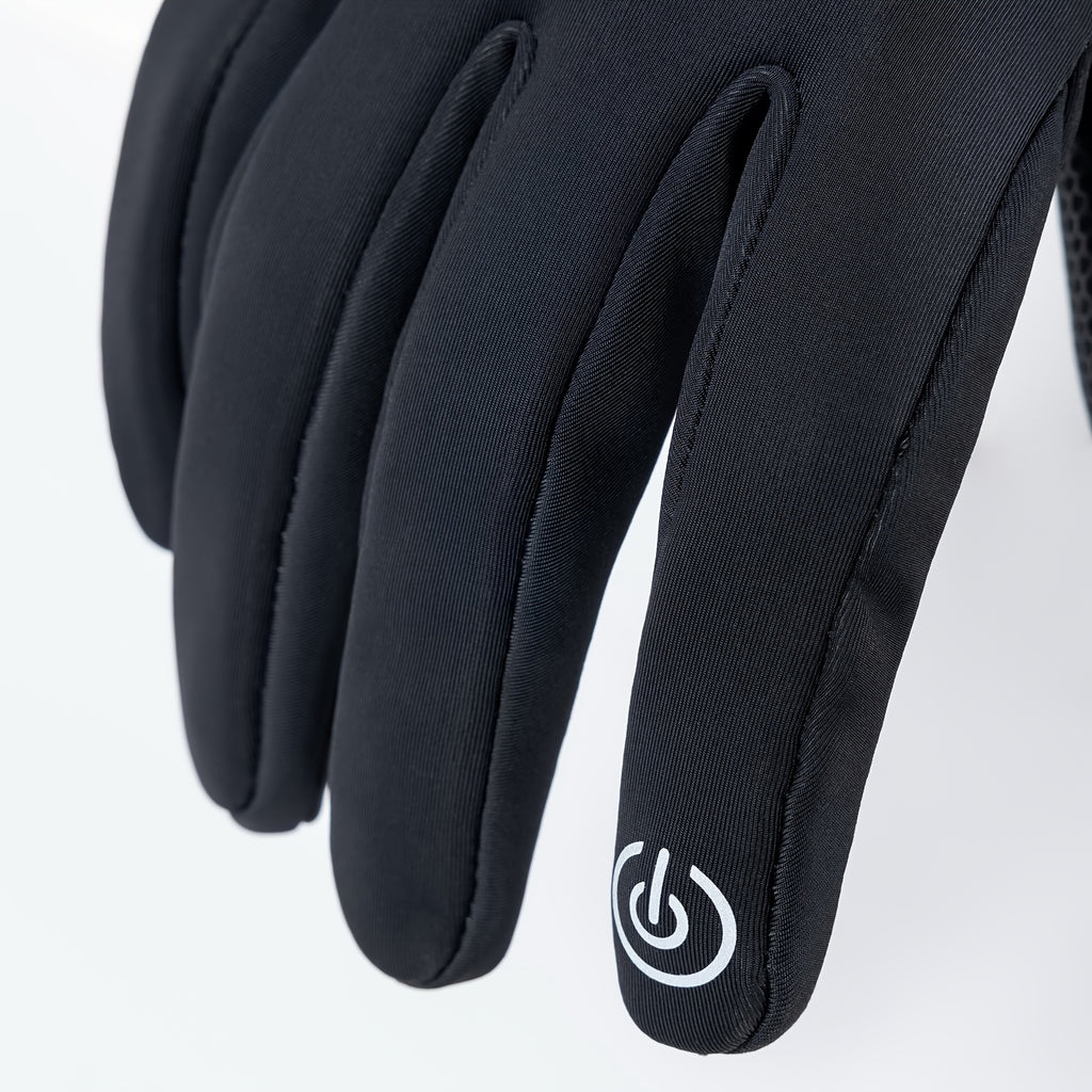 Gants tactiles coupe-vent en maille, noir