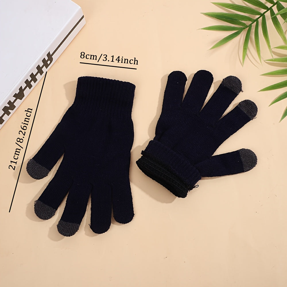 Gants tactiles thermiques en maille, 5 coloris