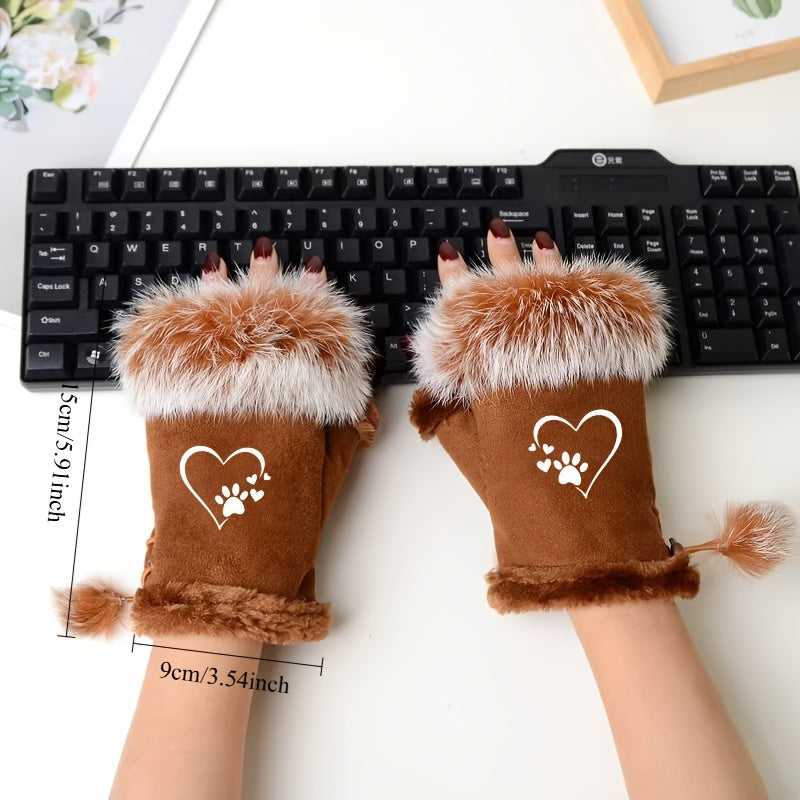 Gants sans doigts coupe-vent à perles en maille