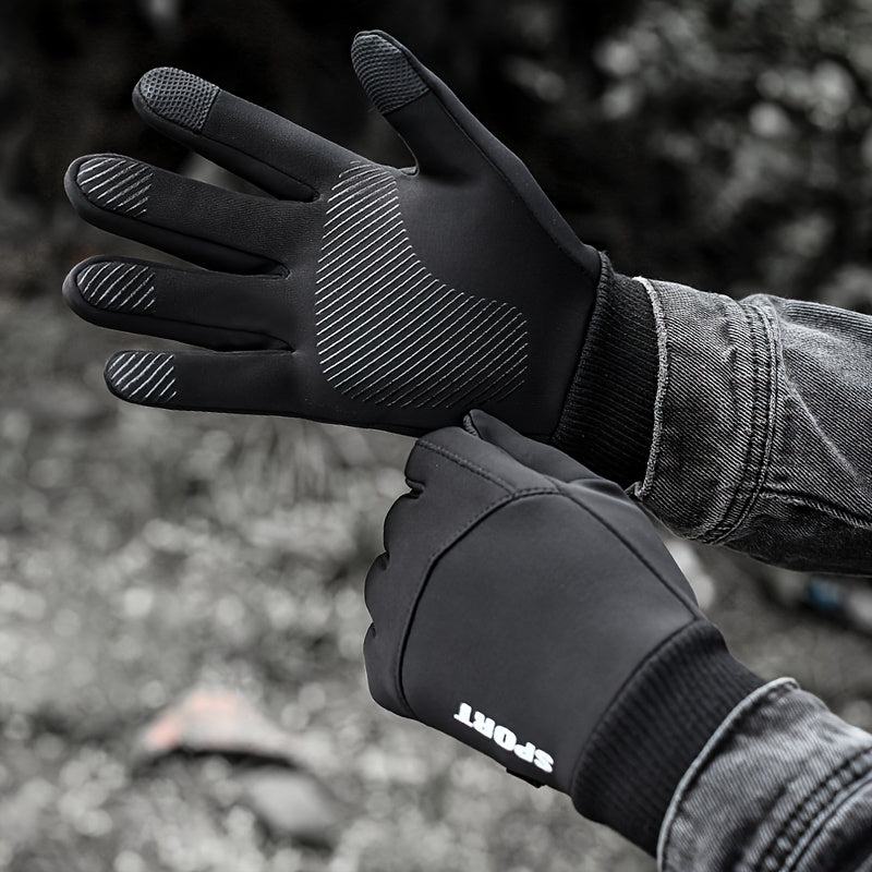Gants tactiles antidérapants à poignet côtelé à picots en softshell
