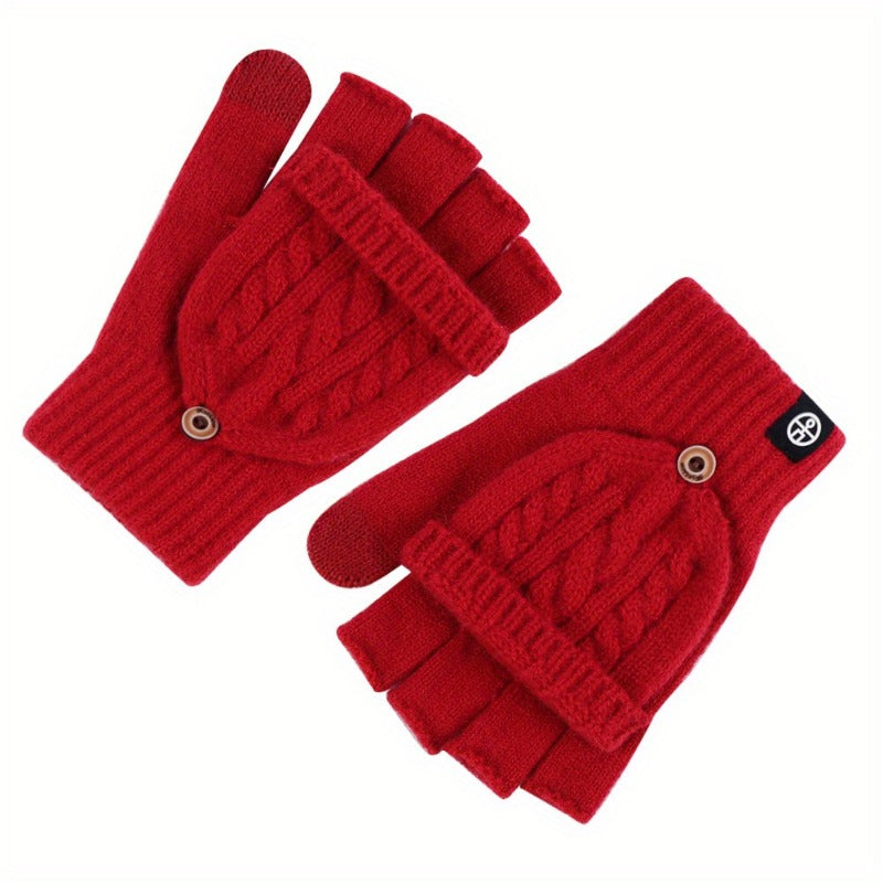 Gants sans doigts doublés en maille