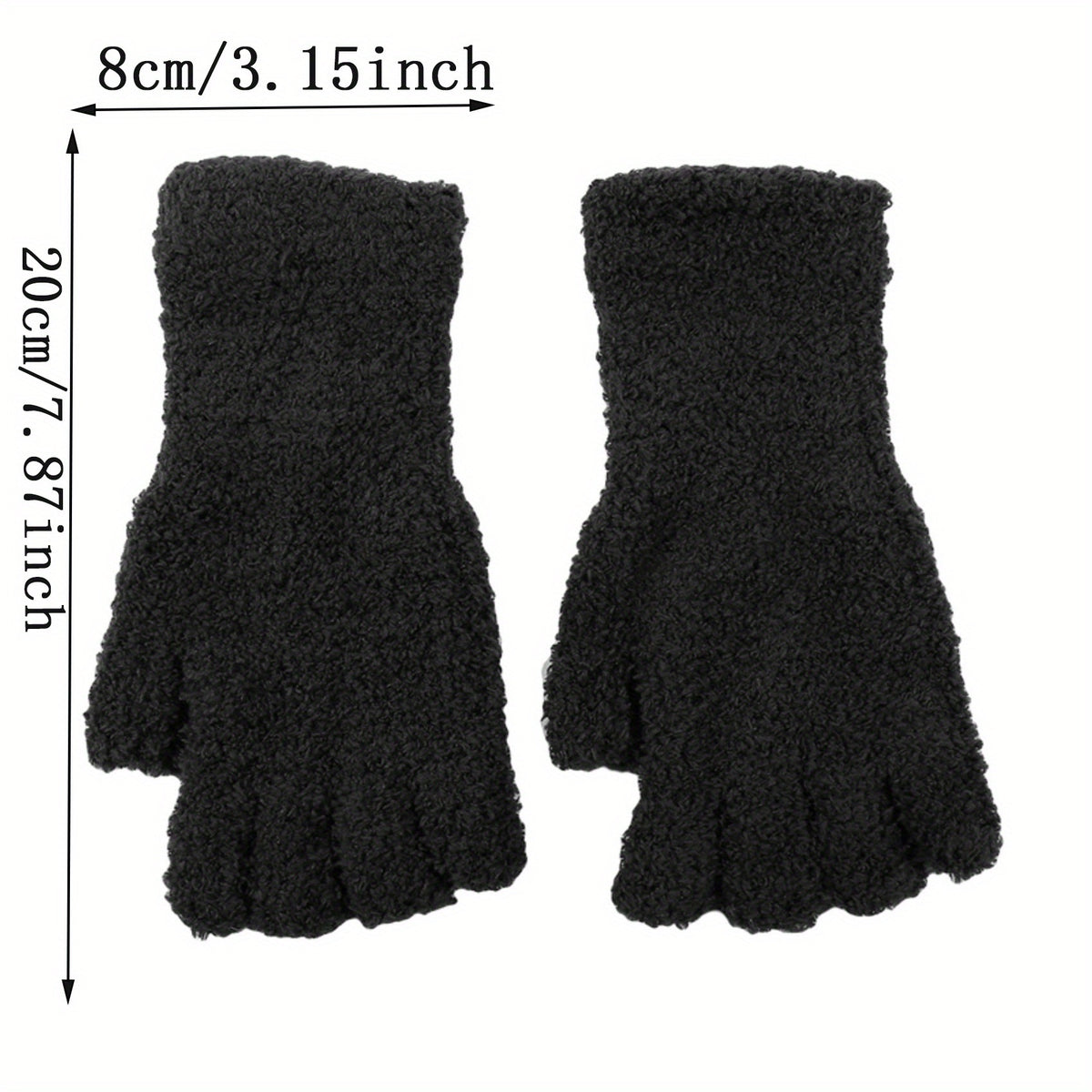 Gants longs en maille, noir