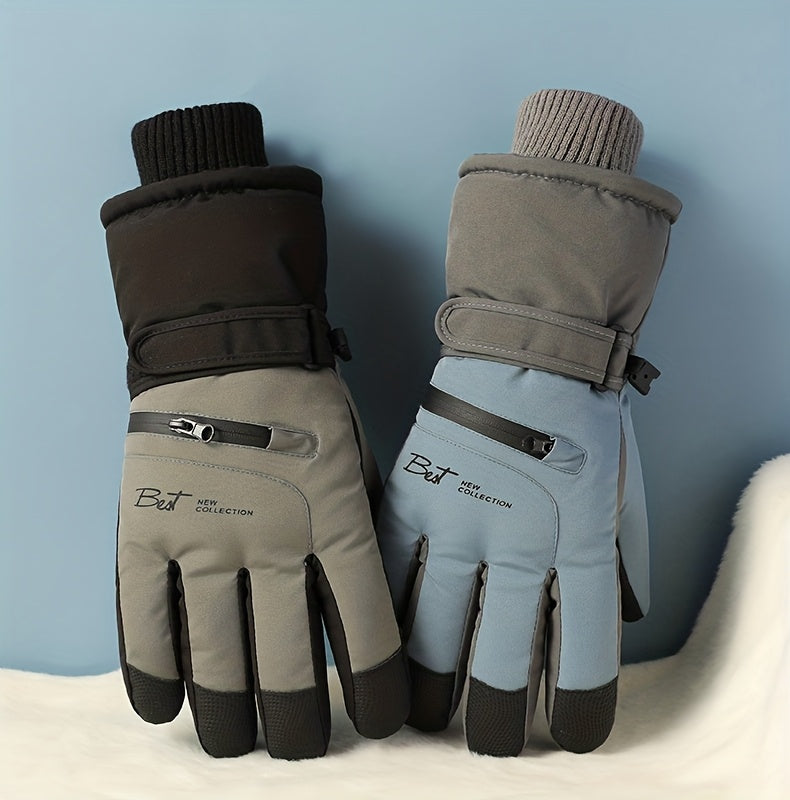 Gants tactiles coupe-vent imperméables en cuir
