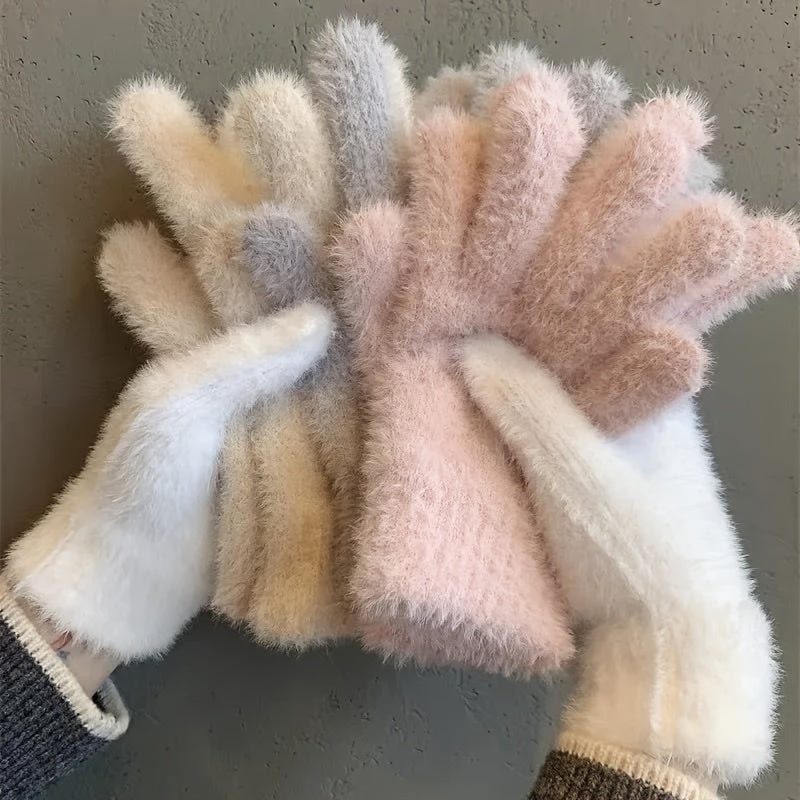 Gants en maille, 6 coloris, tissé