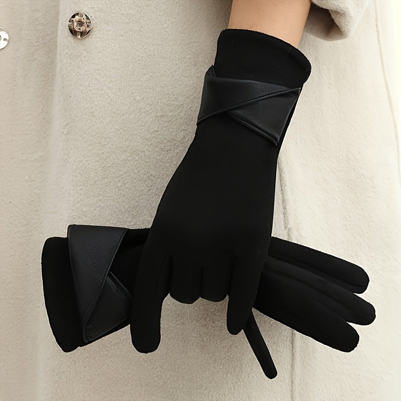 Gants tactiles coupe-vent à poignet croisé en suédine — lot de 2 paires