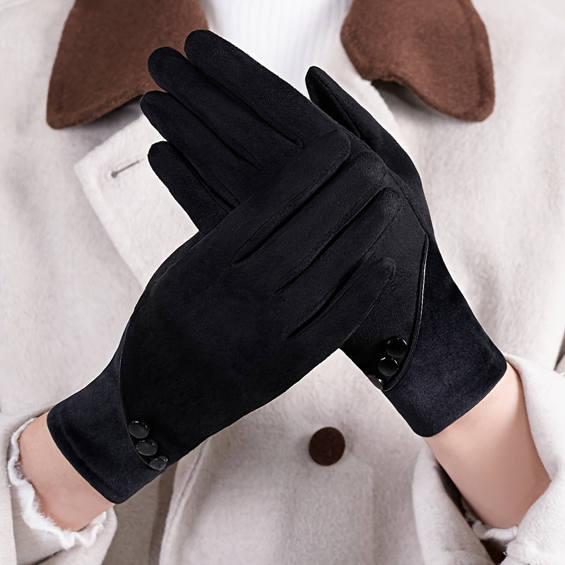 Gants coupe-vent thermiques en maille, 6 coloris, brodé