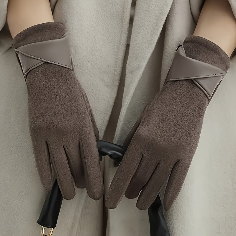 Gants tactiles coupe-vent à poignet croisé en suédine — lot de 2 paires