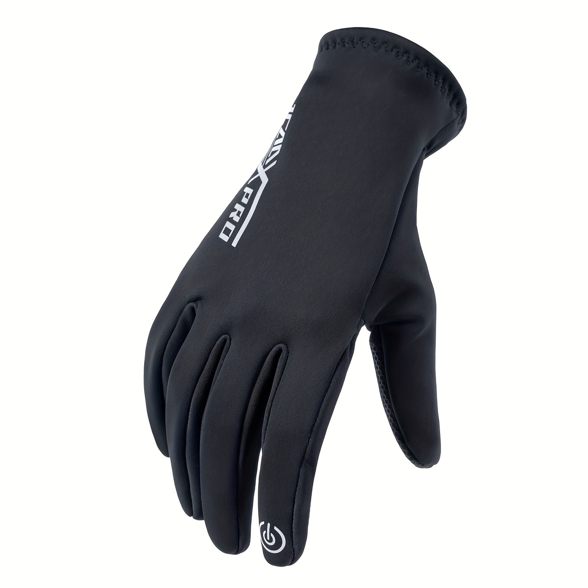 Gants tactiles coupe-vent en maille, noir
