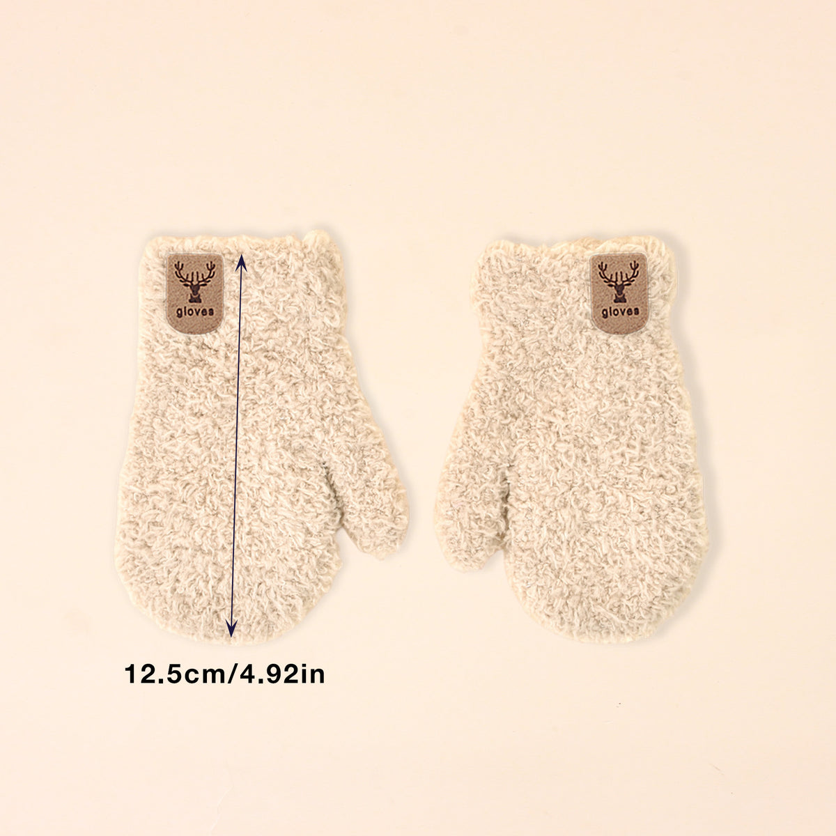 Moufles à étiquette cousue en peluche pour bébé — lot de 6 paires