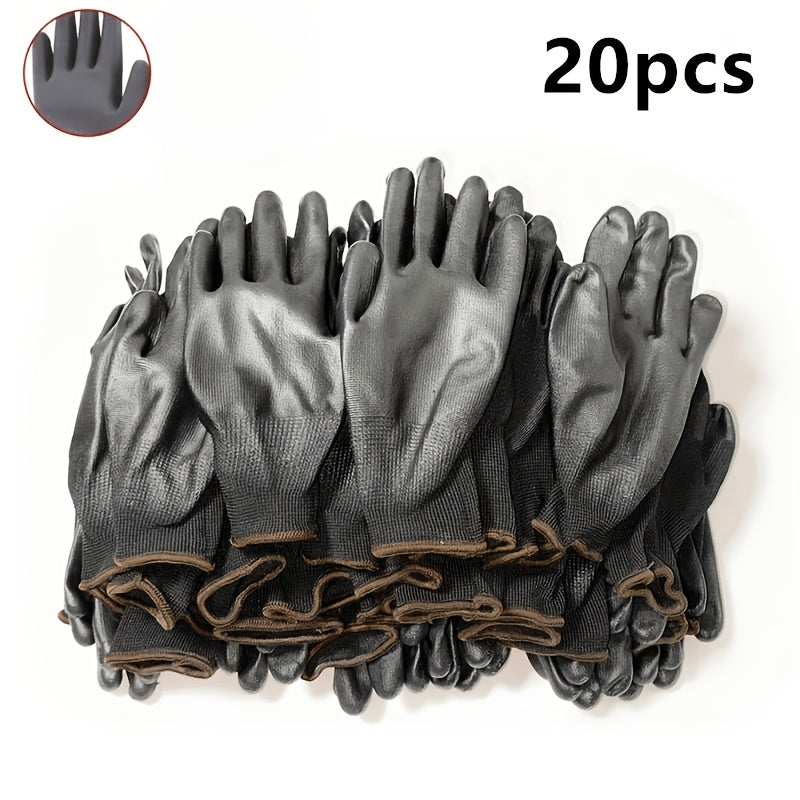 Gants de travail antidérapants en maille enduite — lot de 20 paires