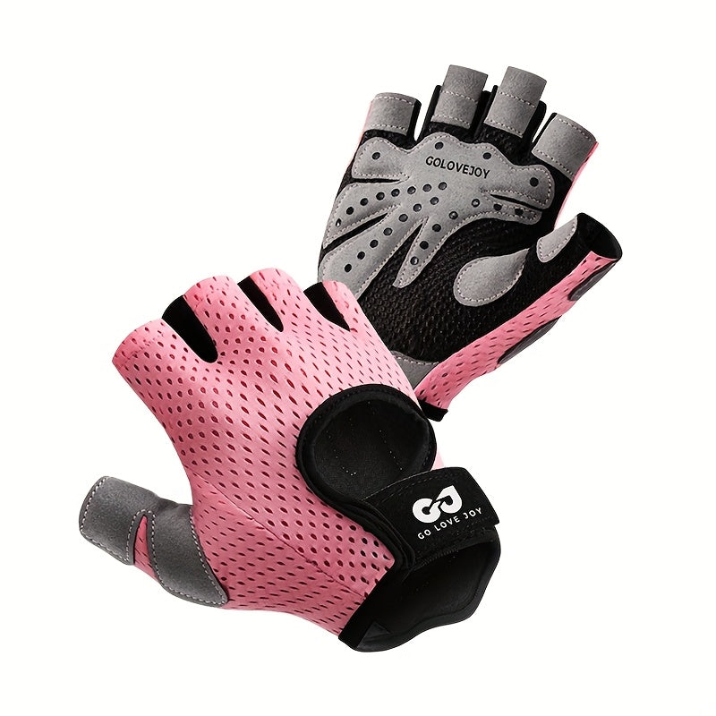 Mitaines de musculation, demi-doigts, rose, noir, rose