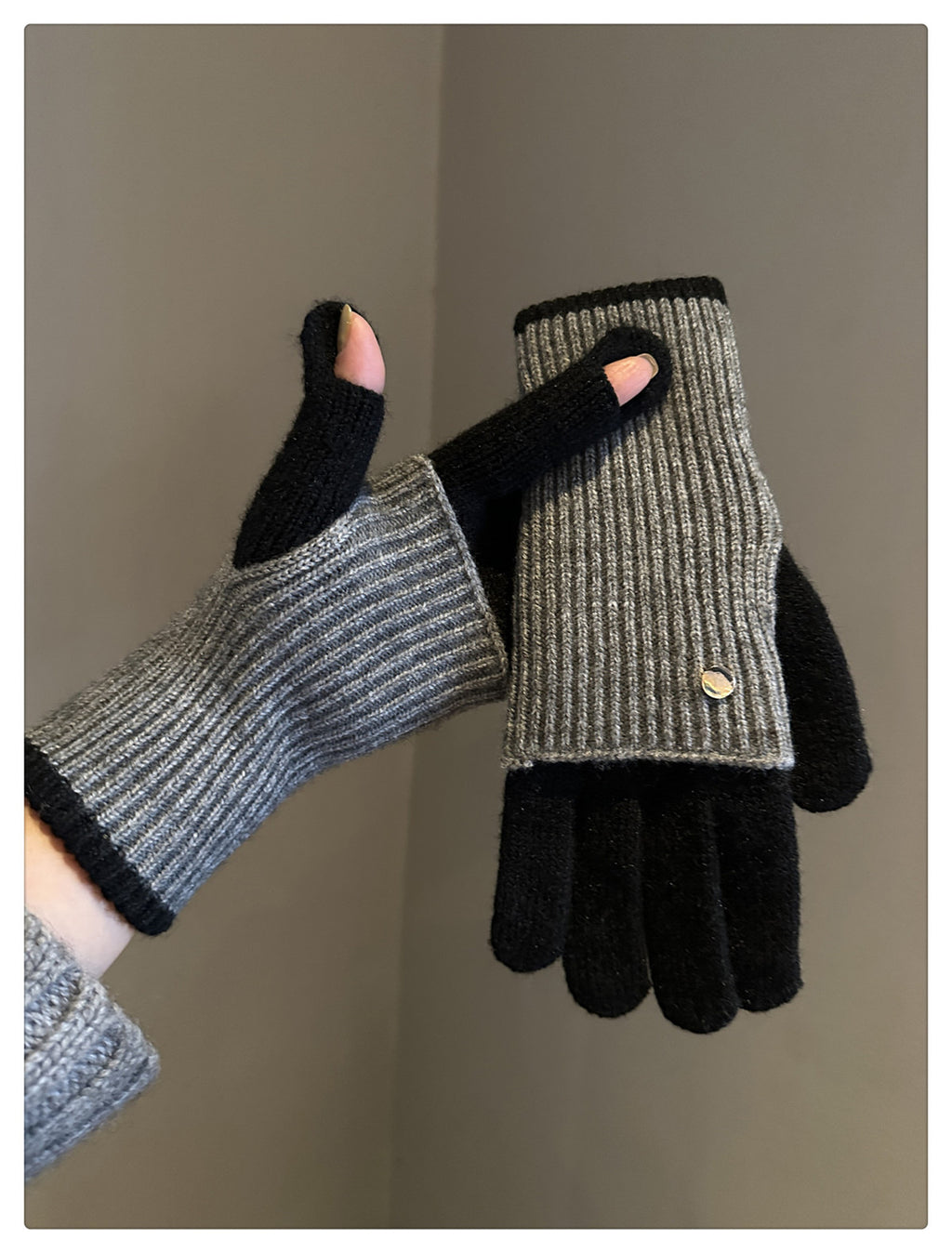 Gants sans doigts doublés en laine