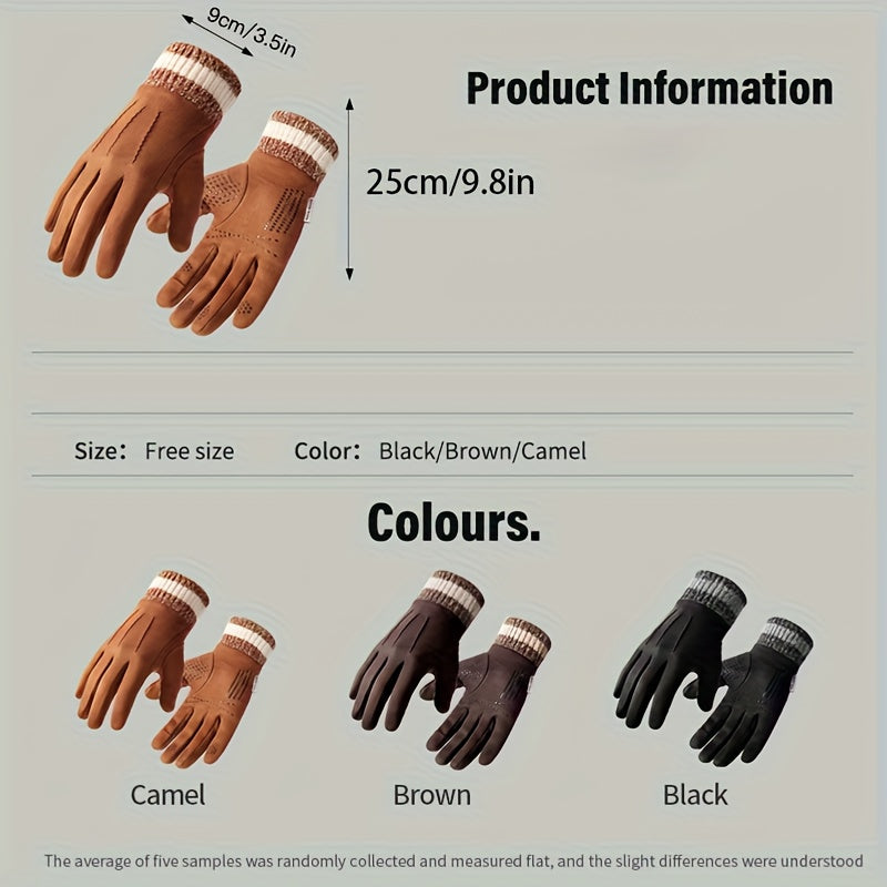 Gants tactiles antidérapants doublés en cuir