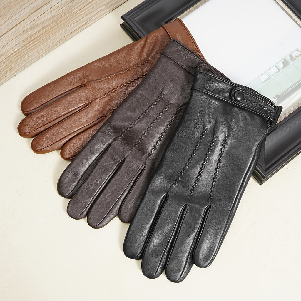 Gants en cuir, 3 coloris, cuir de mouton
