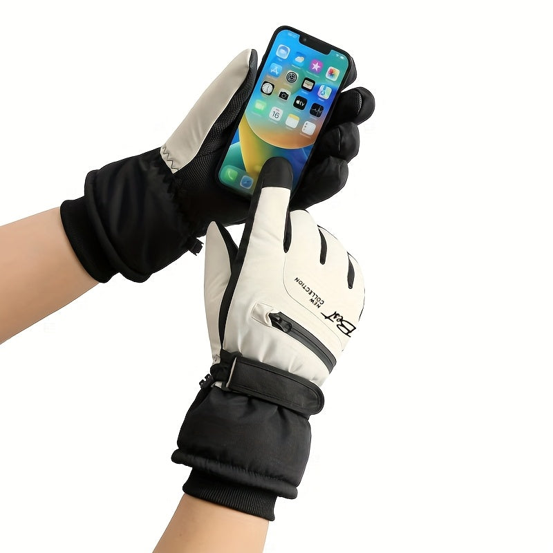 Gants tactiles coupe-vent imperméables en cuir