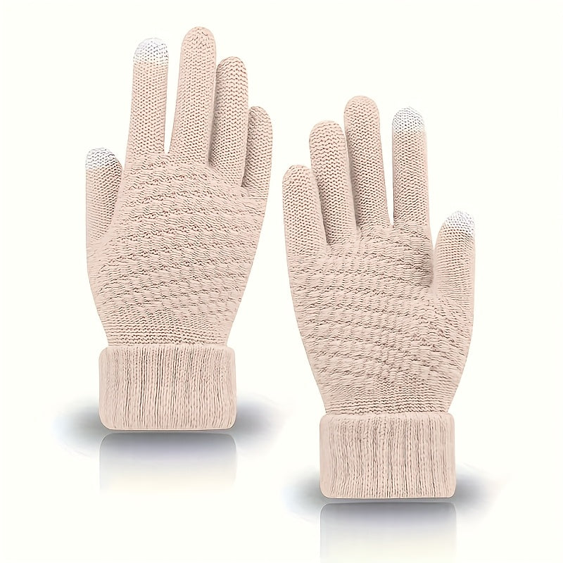 Gants tactiles longs en maille