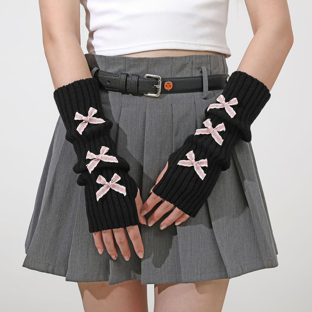 Manchons tactiles à passage pour le pouce en maille jacquards