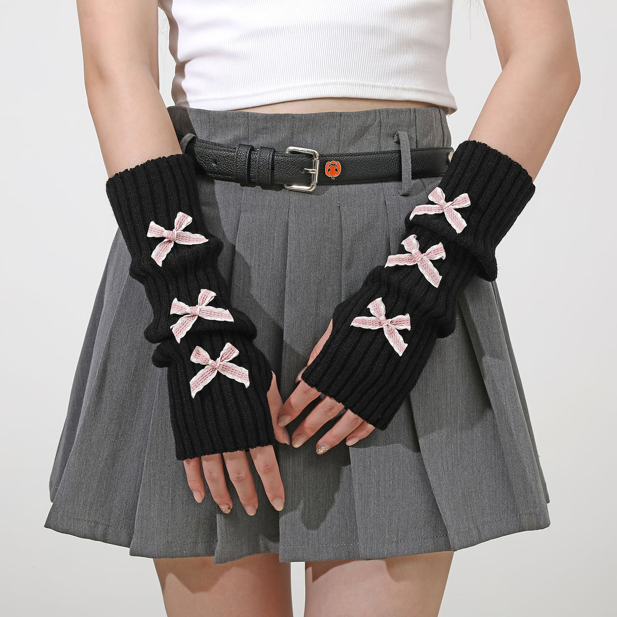 Manchons tactiles à passage pour le pouce en maille jacquards