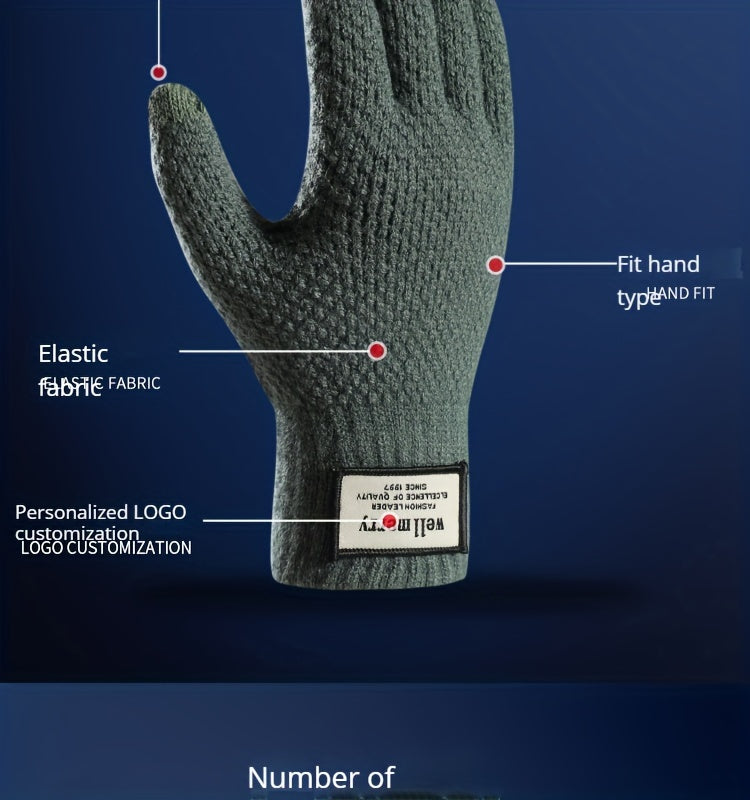 Gants thermiques en maille, 4 coloris, tactile