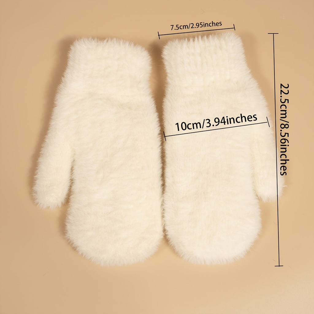 Moufles en peluche, beige