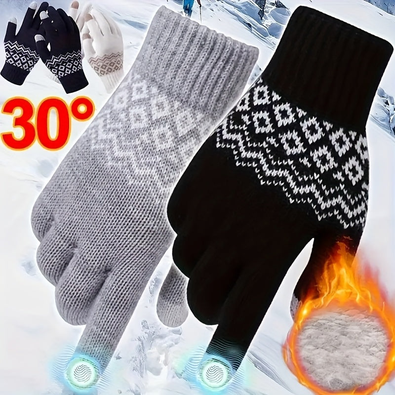 Gants tactiles à motif jacquard — lot de 2 paires