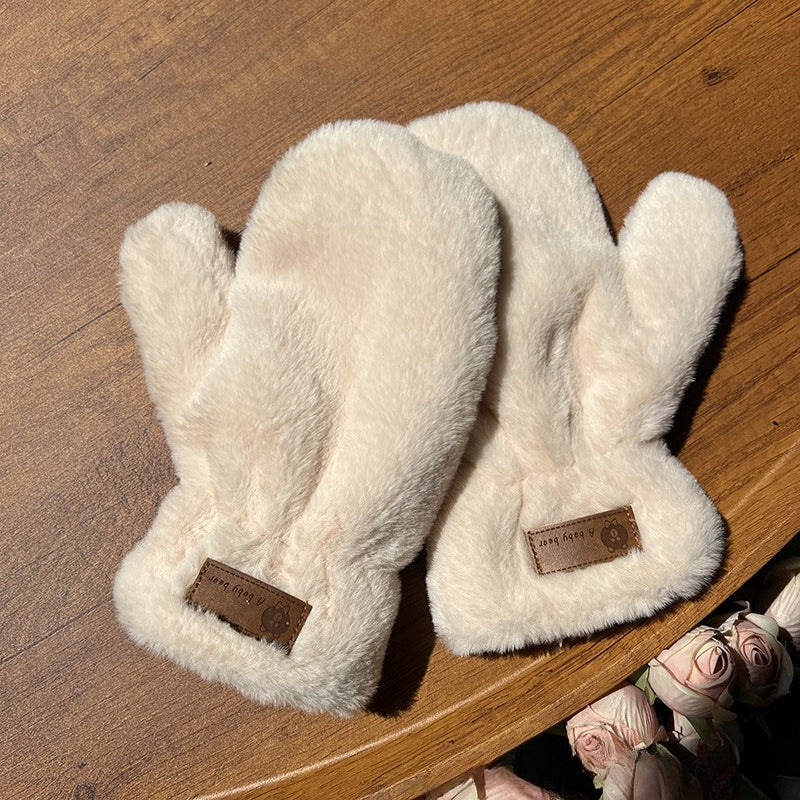 Gants mitaines coupe-vent doublés en maille — lot de 2 paires