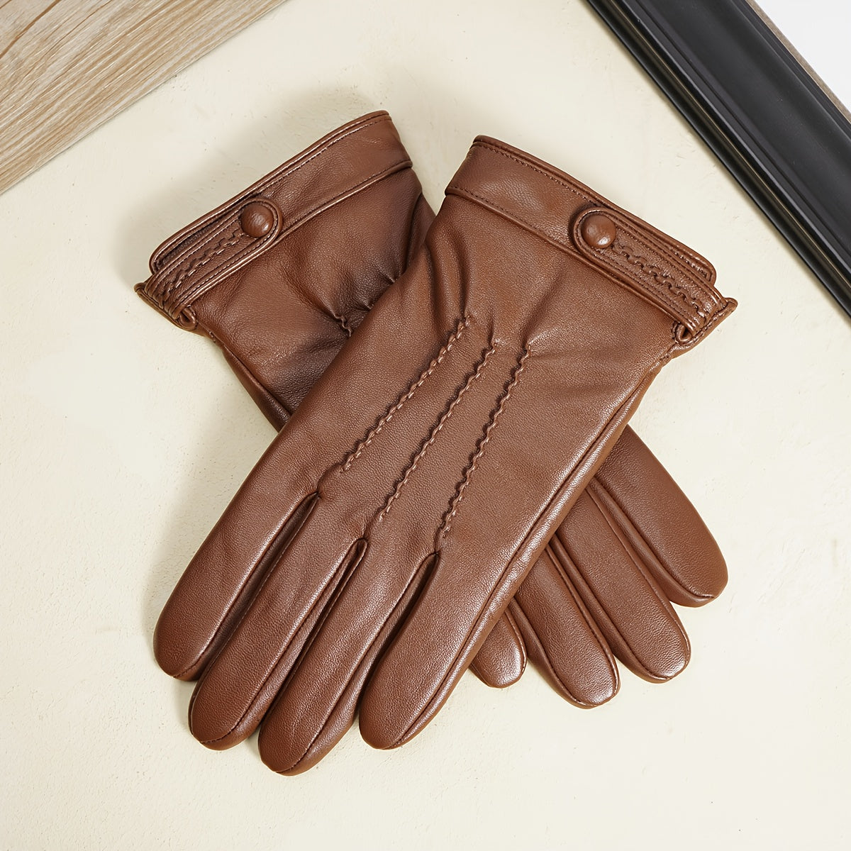 Gants en cuir, 3 coloris, cuir de mouton