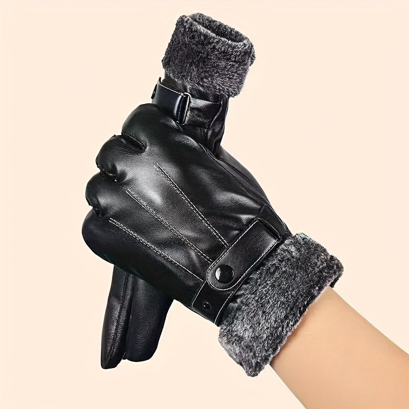 Gants tactiles thermiques en cuir
