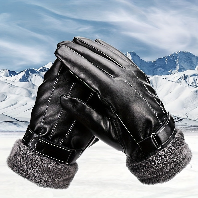 Gants tactiles thermiques en cuir