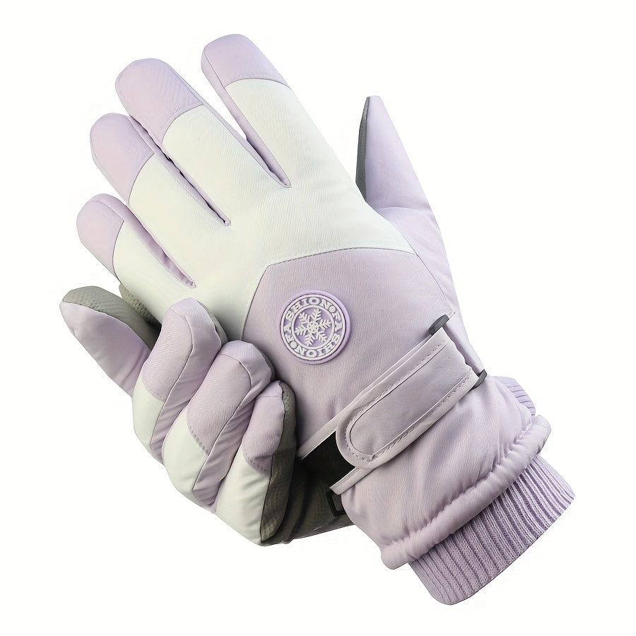 Gants de ski imperméables à poignet côtelé