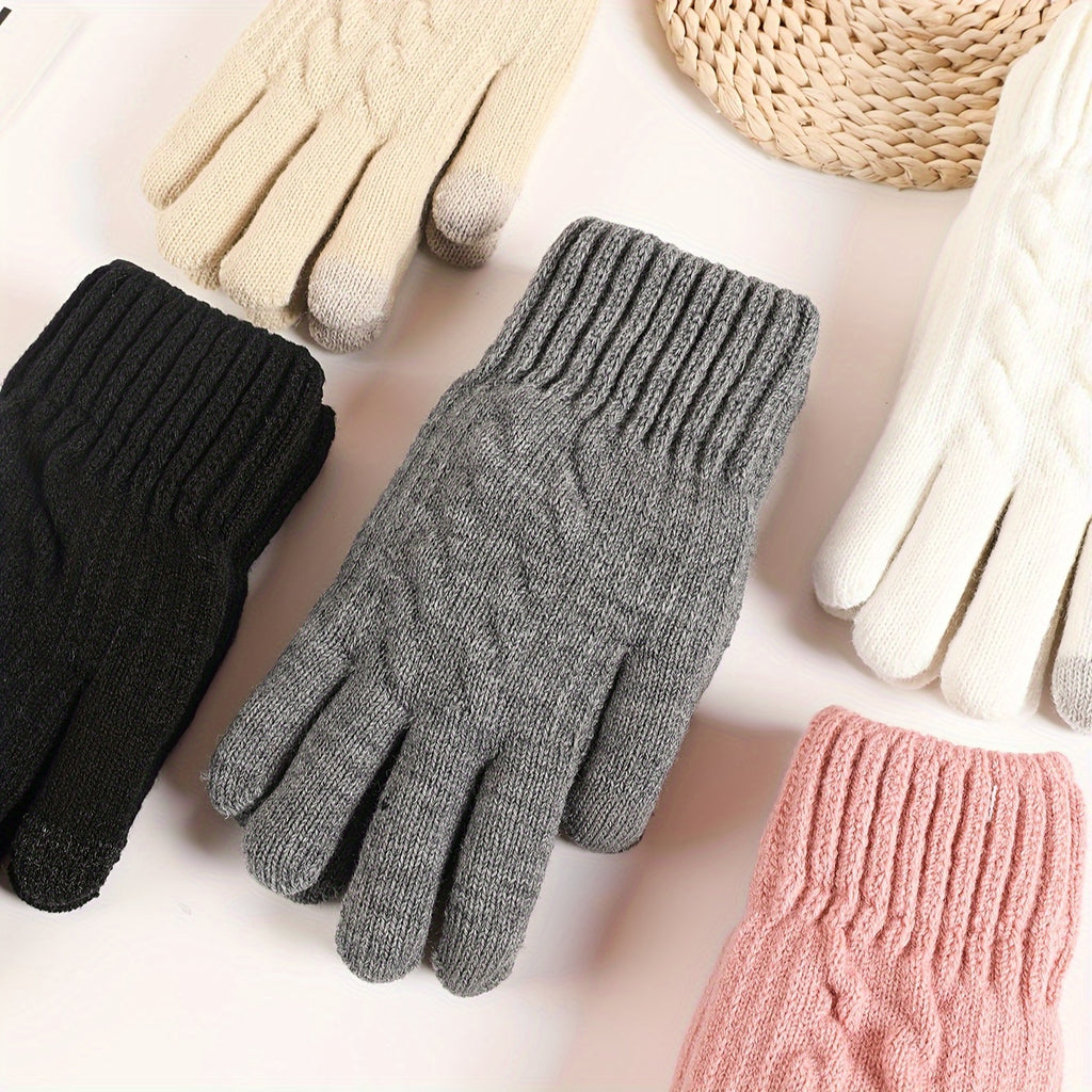 Gants tactiles doublés thermiques en maille