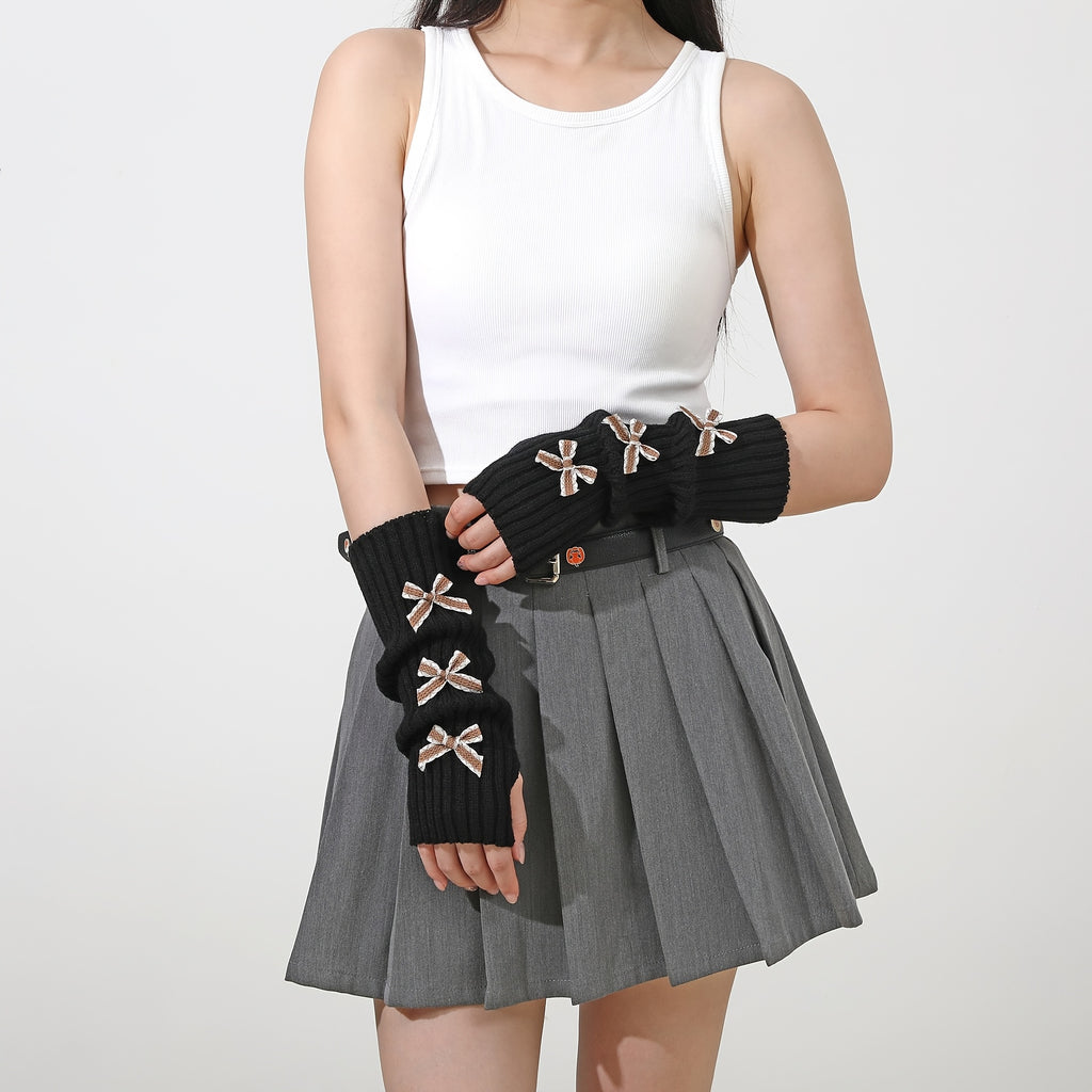 Manchons tactiles à passage pour le pouce en maille jacquards