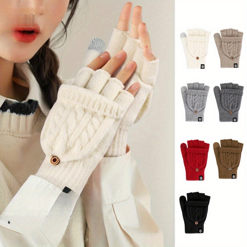 Gants sans doigts doublés en maille