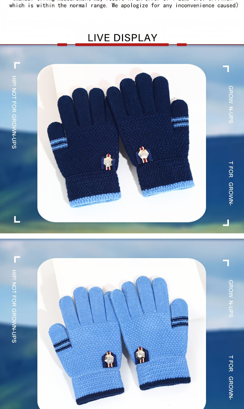 Gants épais en maille épaisse pour enfant — lot de 2 paires