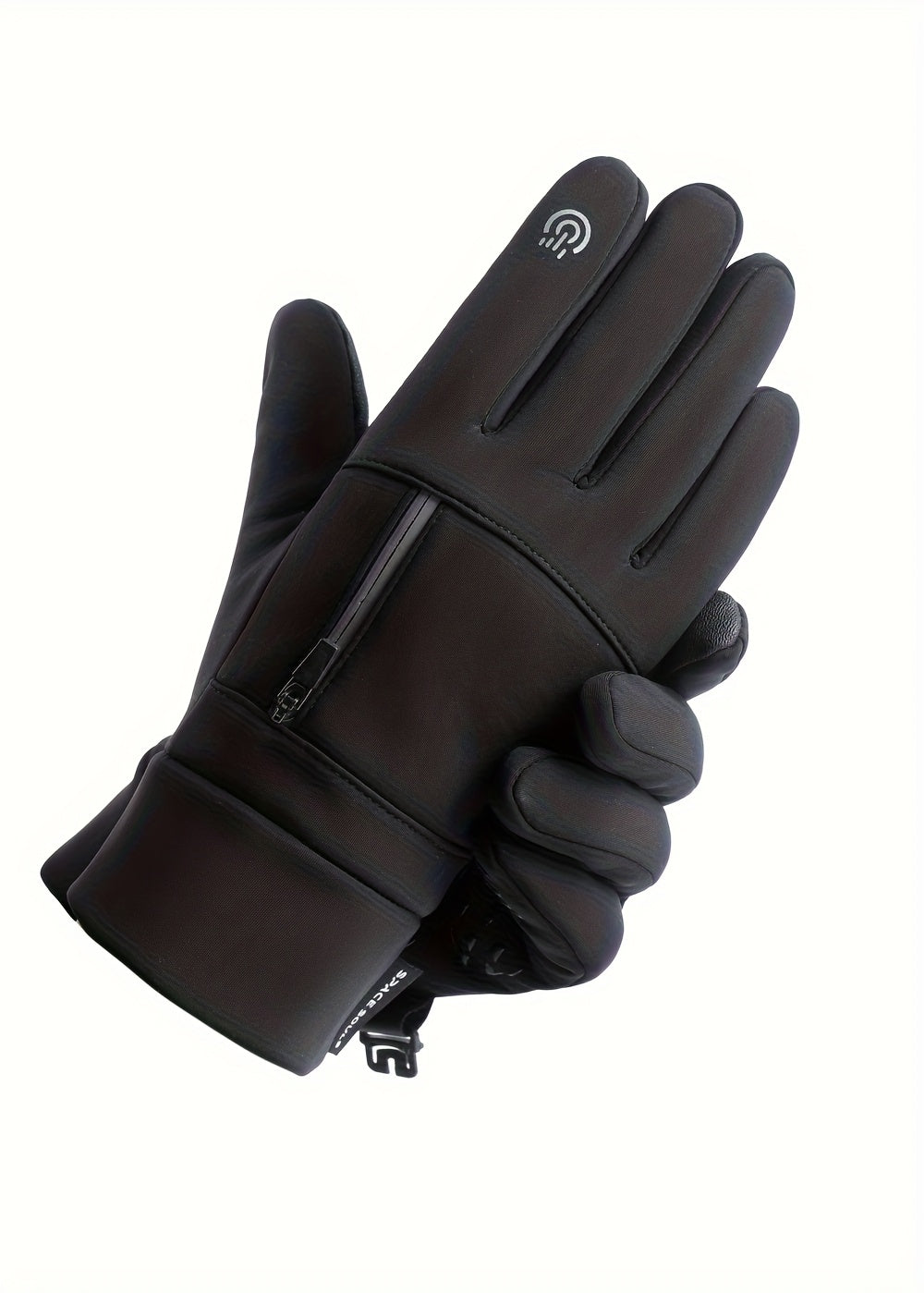 Gants tactiles coupe-vent en simili cuir