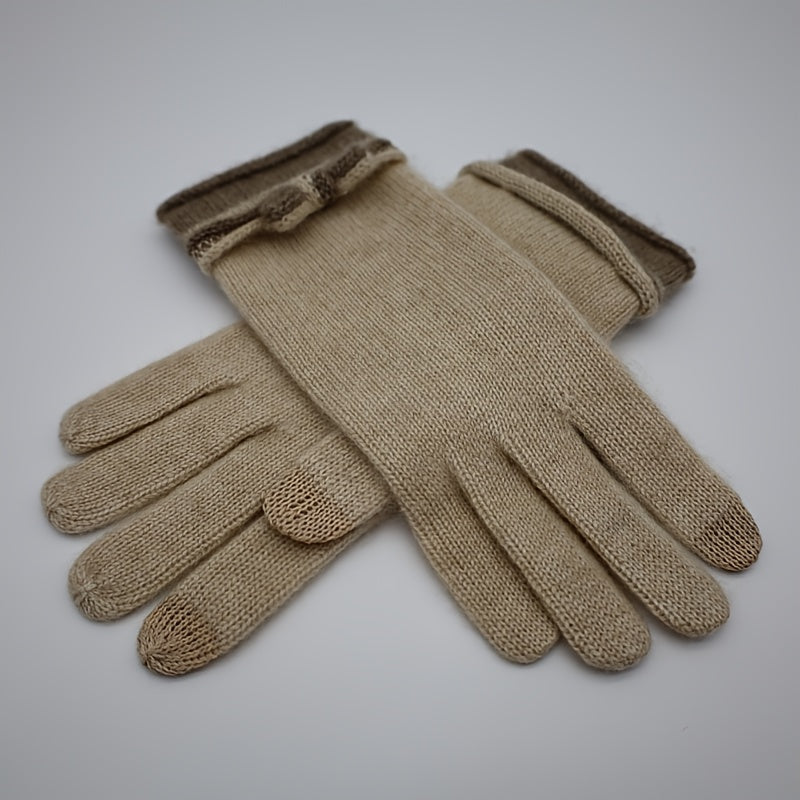 Gants en cachemire, velours bleu