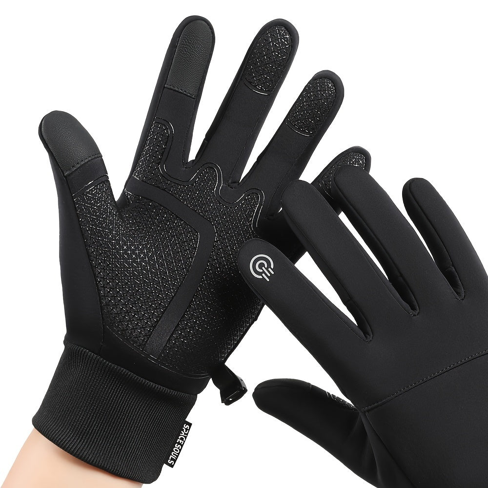 Gants tactiles coupe-vent thermiques en simili cuir, du M au XL