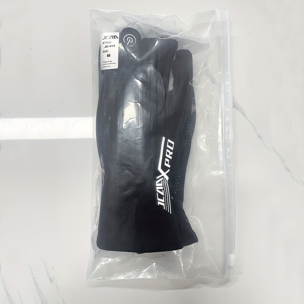 Gants tactiles coupe-vent en maille, noir