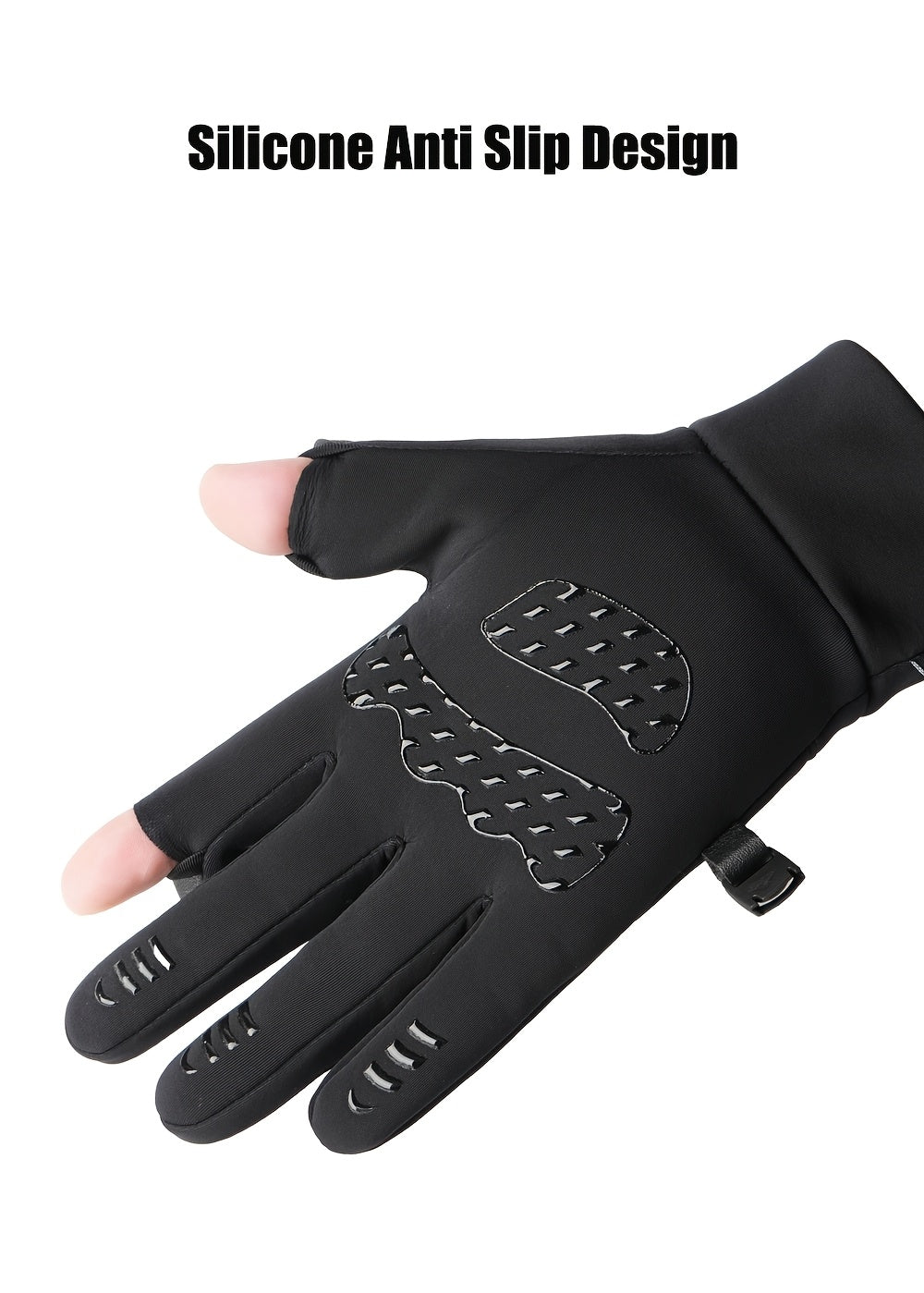 Gants à doigts rabattables tactiles à picots en softshell às oursons