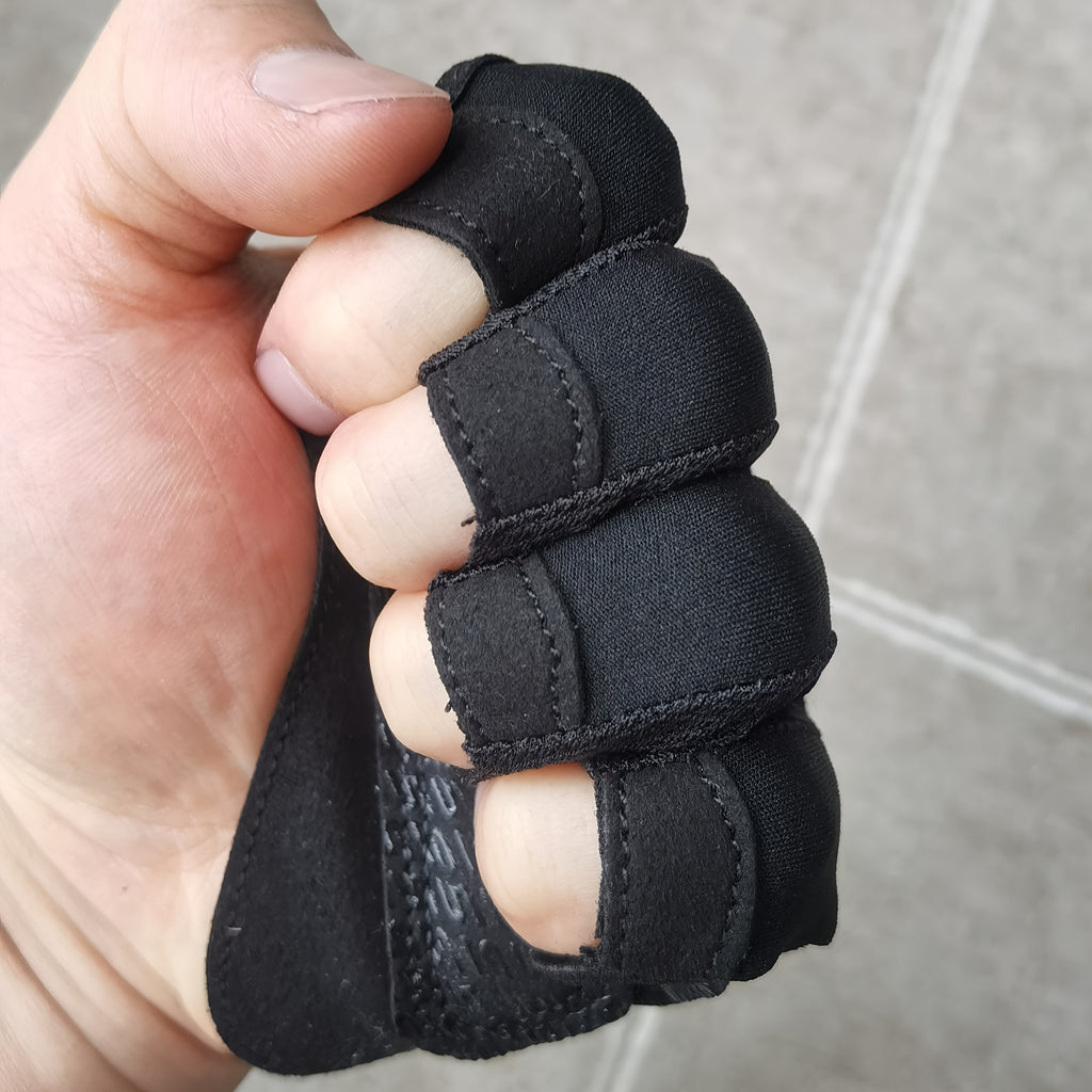 Gants sans doigts antidérapants fins en cuir, noir