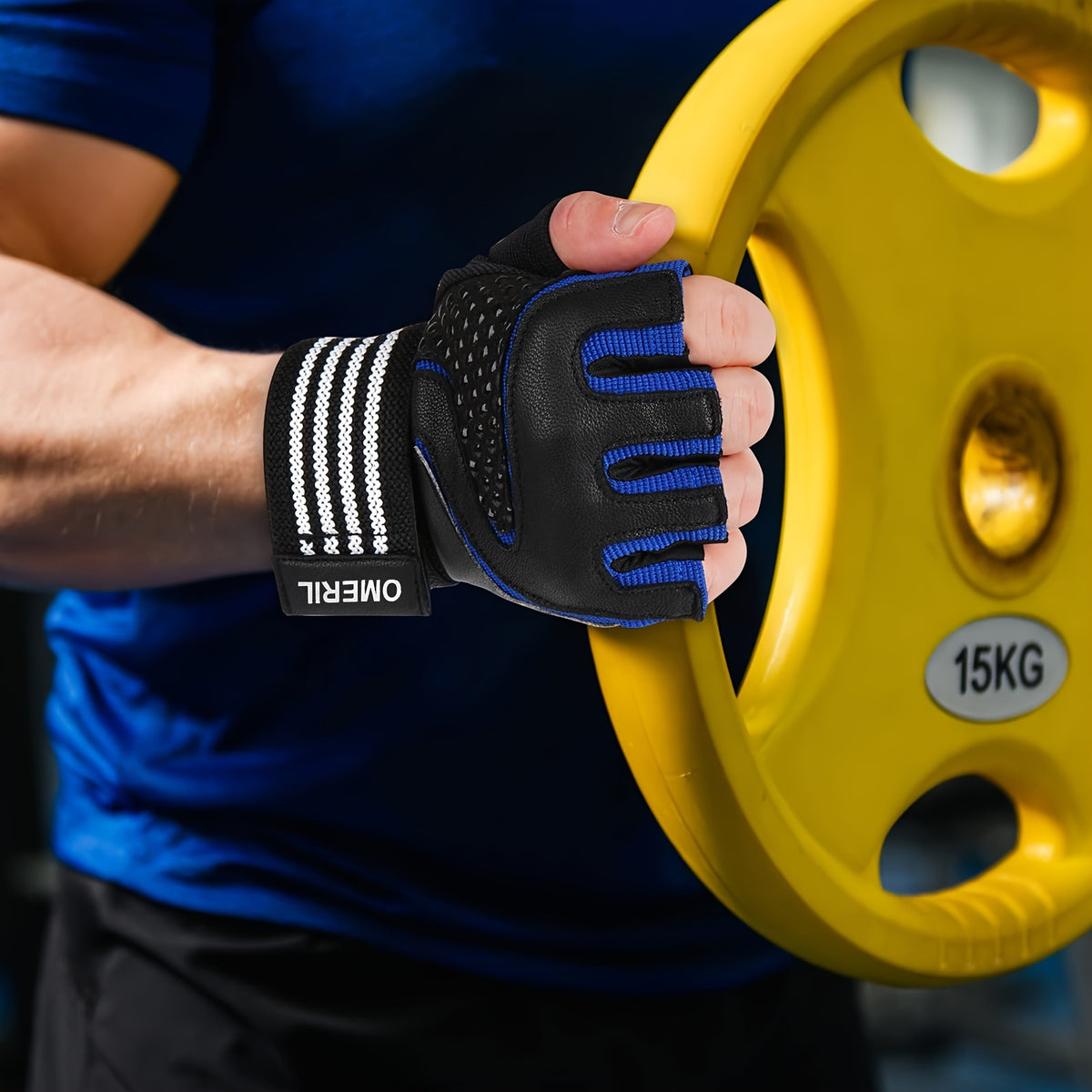 Gants de musculation antidérapants rayés à picots en maille