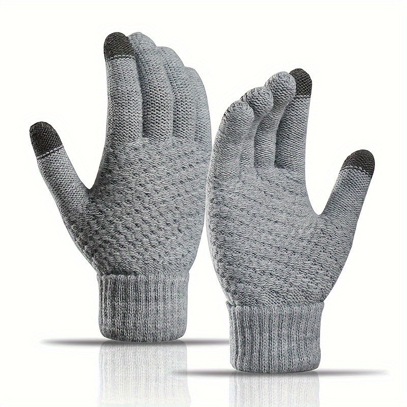 Gants doublés en maille, 3 coloris, rayé