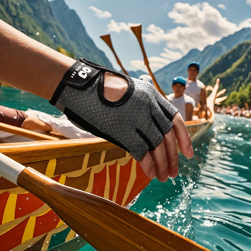 Gants de musculation respirants à paume renforcée en maille, gris