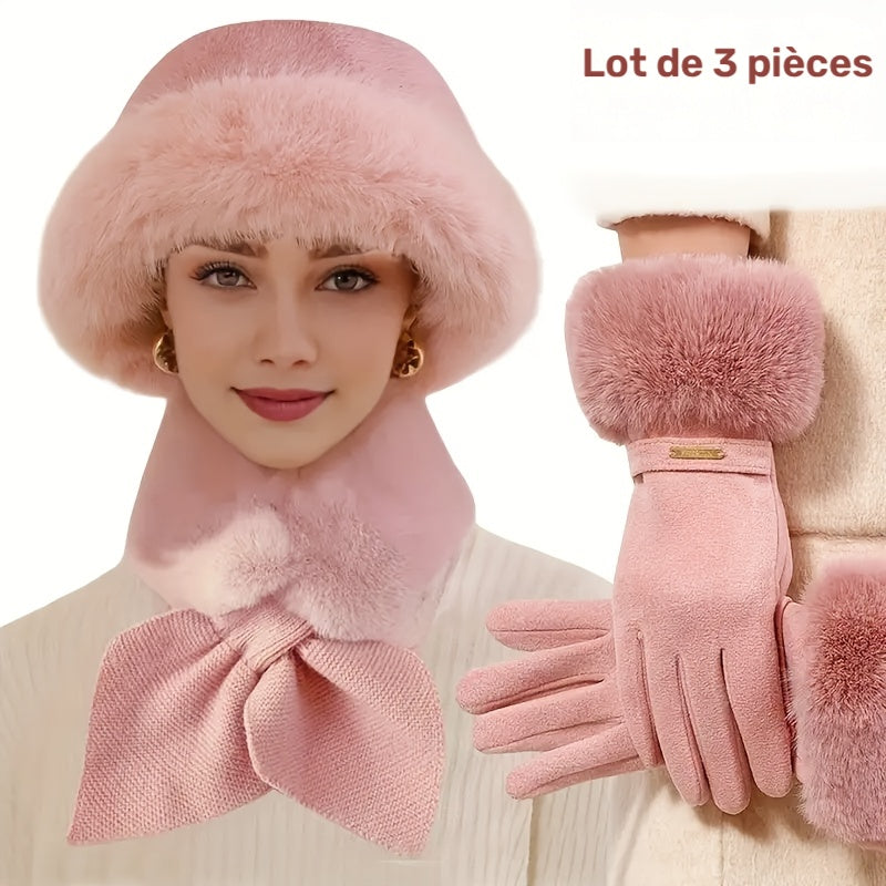 Ensemble 2 pièces — écharpe et gants en maille