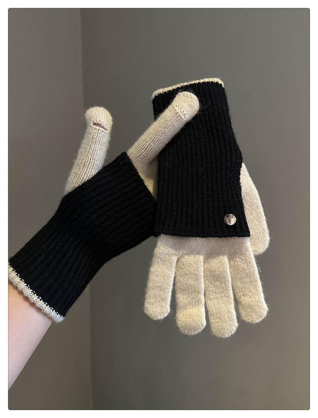Gants sans doigts doublés en laine