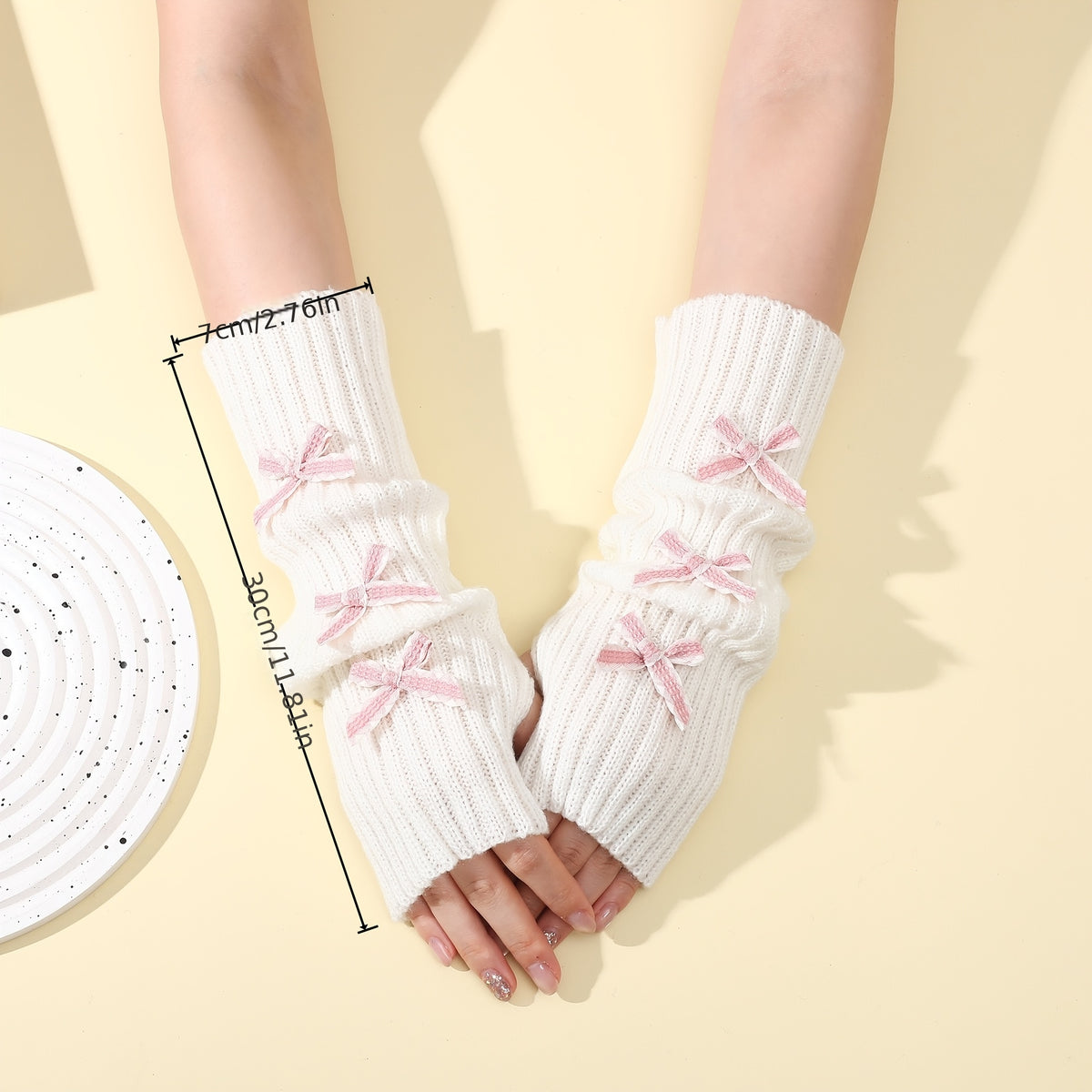 Manchons tactiles à passage pour le pouce en maille jacquards