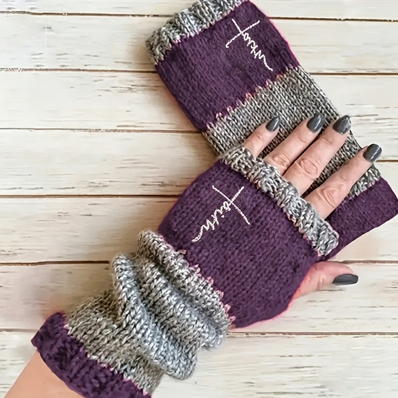 Gants mitaines thermiques en laine, 2 coloris