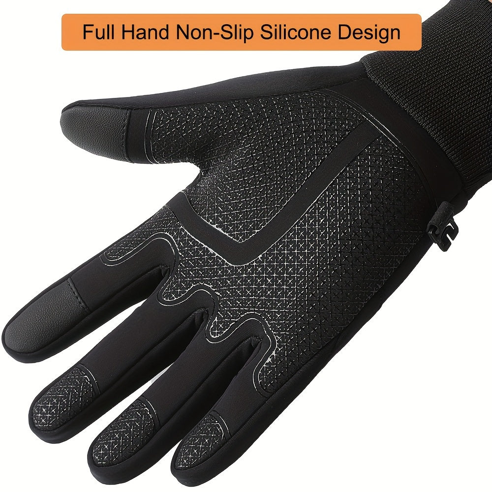 Gants tactiles coupe-vent thermiques en simili cuir, du M au XL