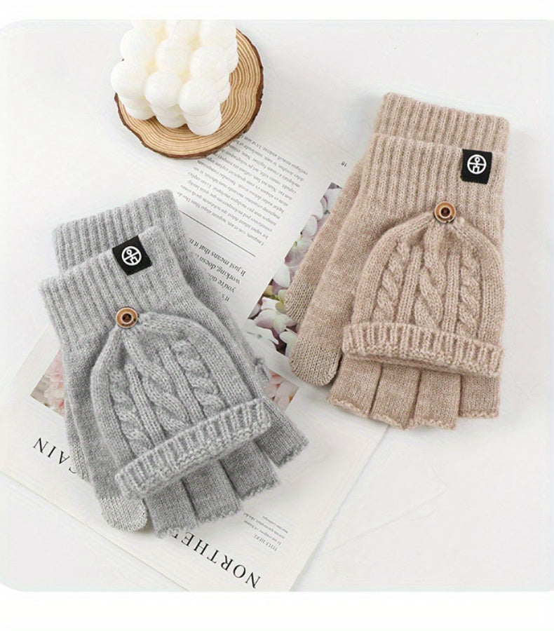 Gants sans doigts doublés en maille